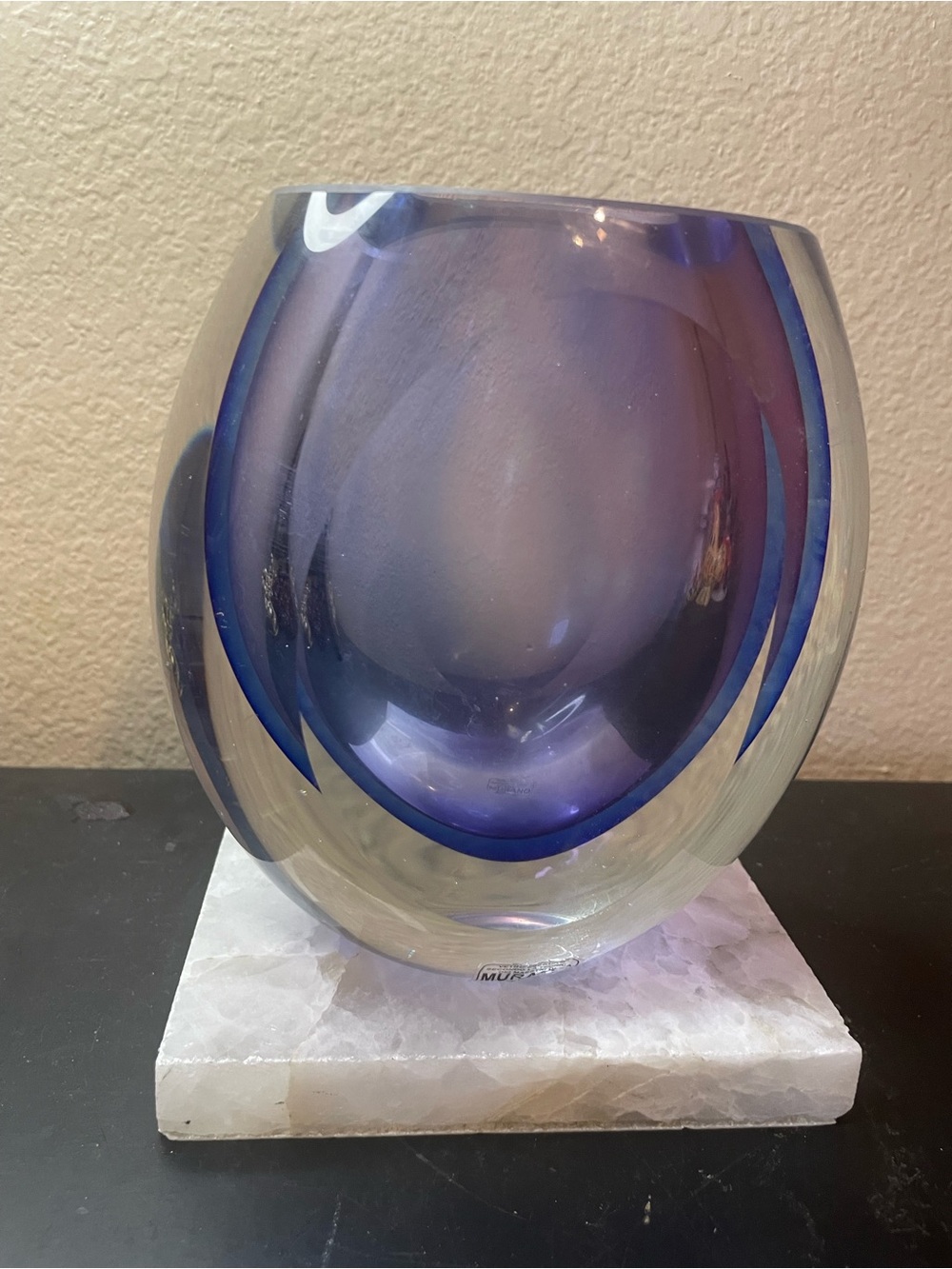 Stunning Favio Poli For Seguso Murano Italy 7” Faceted Sommerso Vase